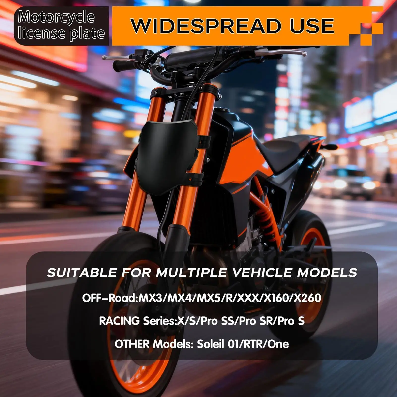 NEUE Dirt-Bike-Frontplatte mit 4 Kabelbindern, universelles Dirt-Bike-Zubehör, Nummernschild für lange Fahrten, Touren, Pendeln – Detail 13