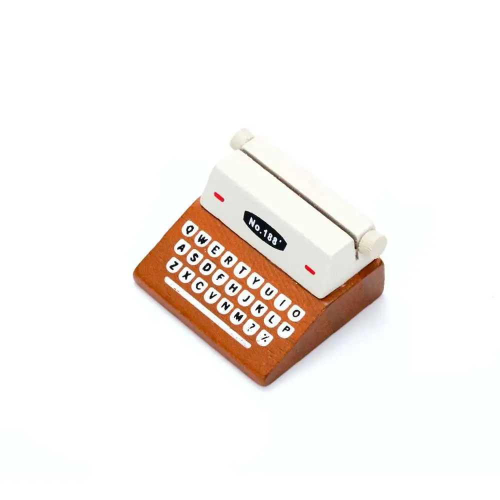Fashion Creative Typewriter Style Wooden Pictures Photo Clips Paper Document Clip Memo Card Note Holder Office Supply