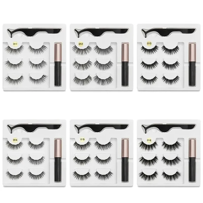 Magnetic Eyelashes Single Pair False Eyelashes Adhesive-free Eyelashes Magnetic Liquid Eyeliner Natural Lashes