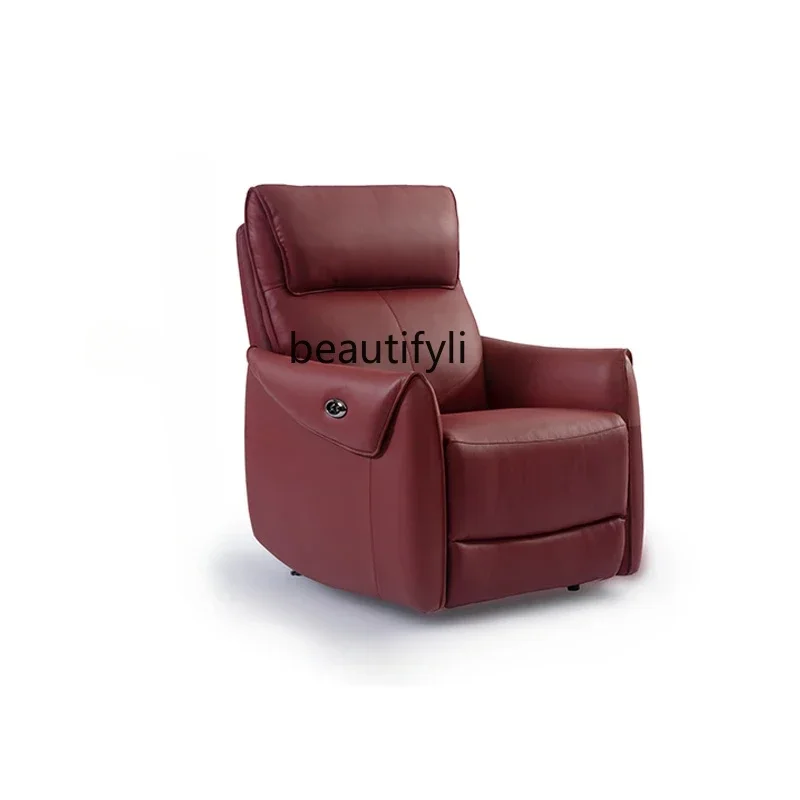 

New Arrivals First-class single seat electric with rocking function, first-laer leather sofa, modern simple single chair 587 Y13