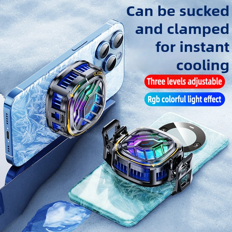 

X76 High-Power Cooling Semiconductor Mobile Phone Cooler Ice Cold Radiator Magnetic & Back Clip Temperature Display