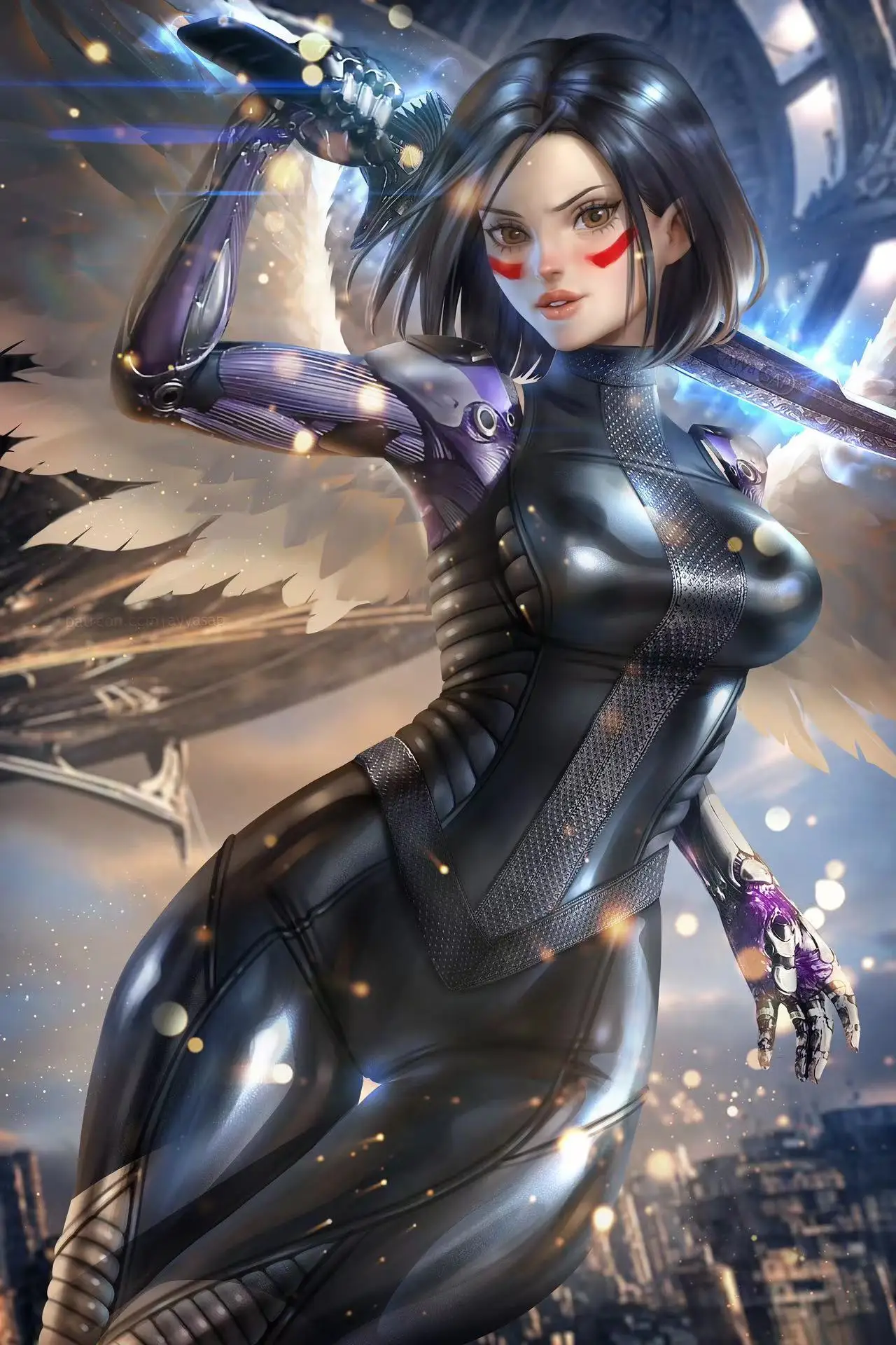 Battle Angel Alita Big Boobs Anime Sexy Nude Lady HD Print Canvas Manga Poster Living Room Bedroom Handing Picture NSFW