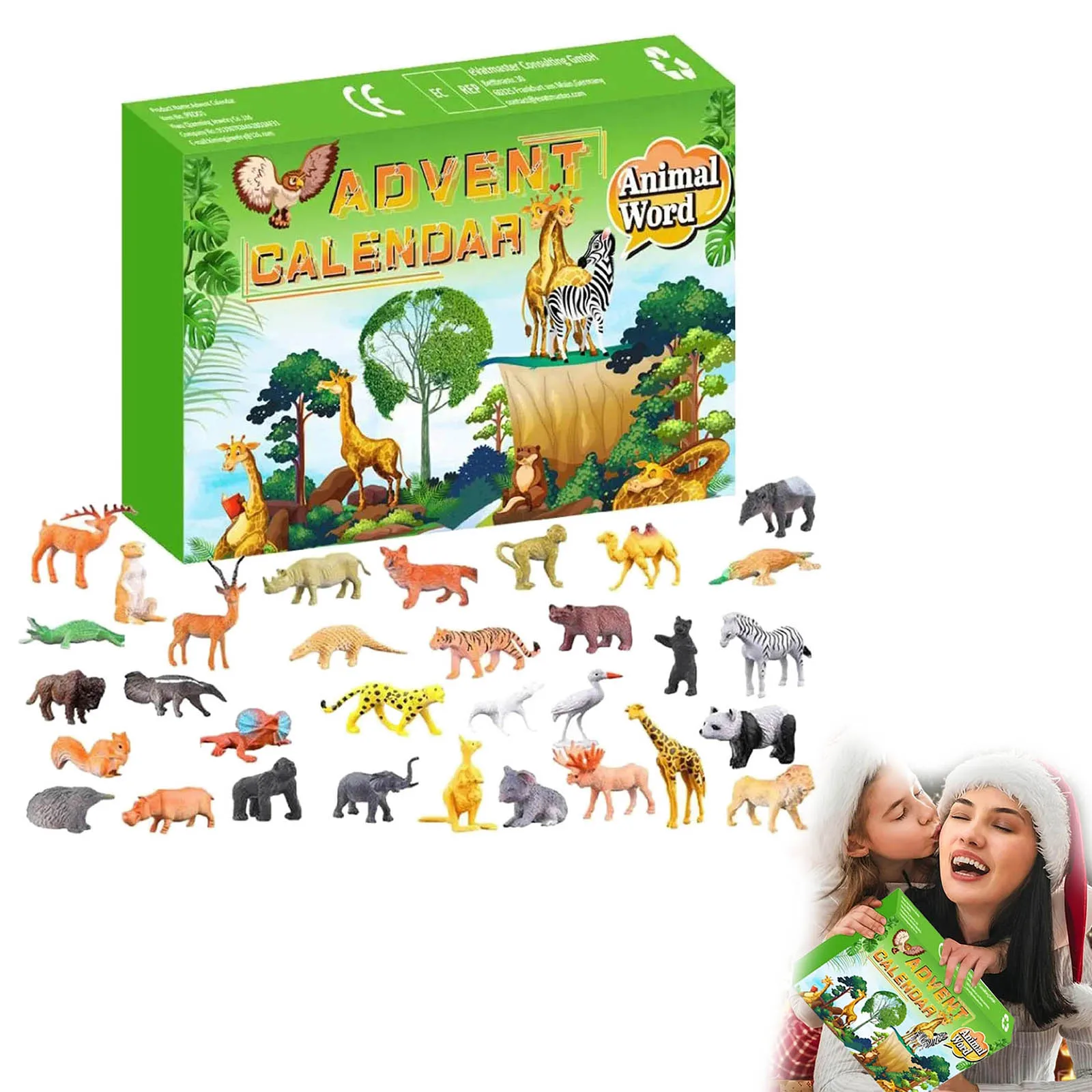 Kalender Advent Digital Penghitung Waktu Permainan untuk Natal, Kalender Hitung Mundur 24 Hari, 24 Buah Ornamen Beraneka Ragam untuk Penghitung Waktu Putar Dapur