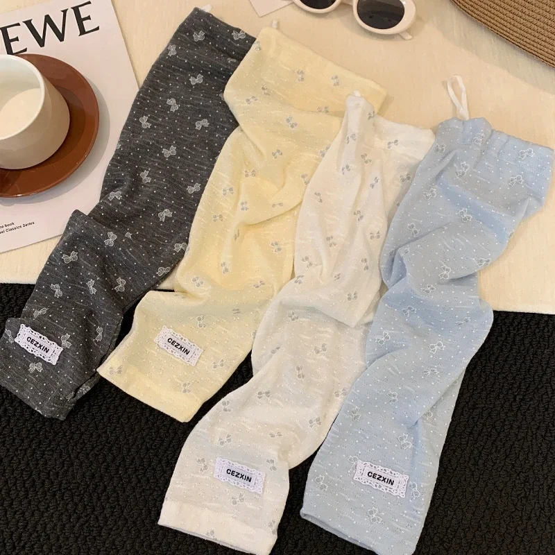Yellow Style Floral Lace Sleeves Summer Ladies Sweet Cute Thin Sunscreen Sleeves Cycling Driving UV Resistant Sleeves - view 5