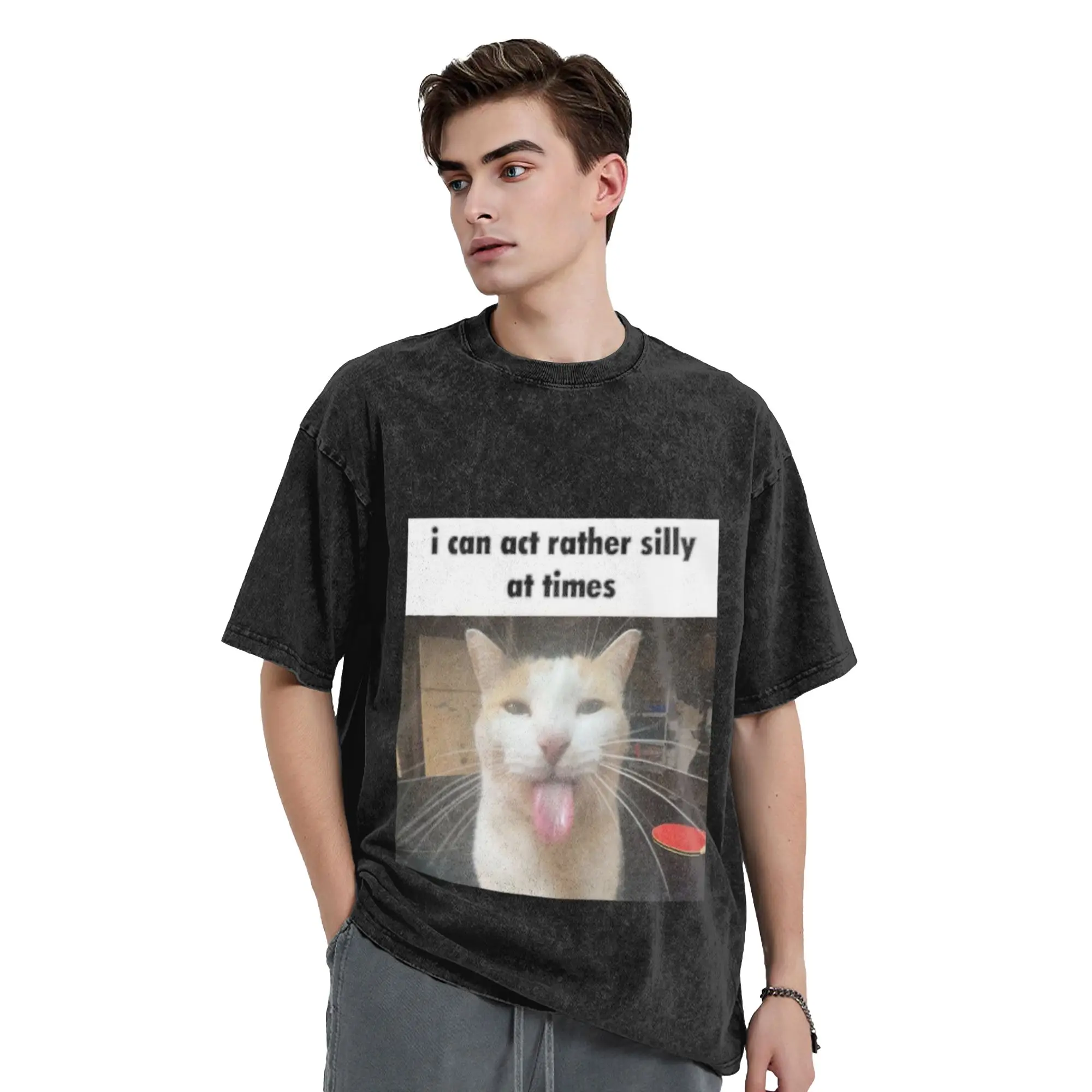 i can act rather silly at times Classic Trendy A Vintage Oversized Cotton Unisex T-Shirts