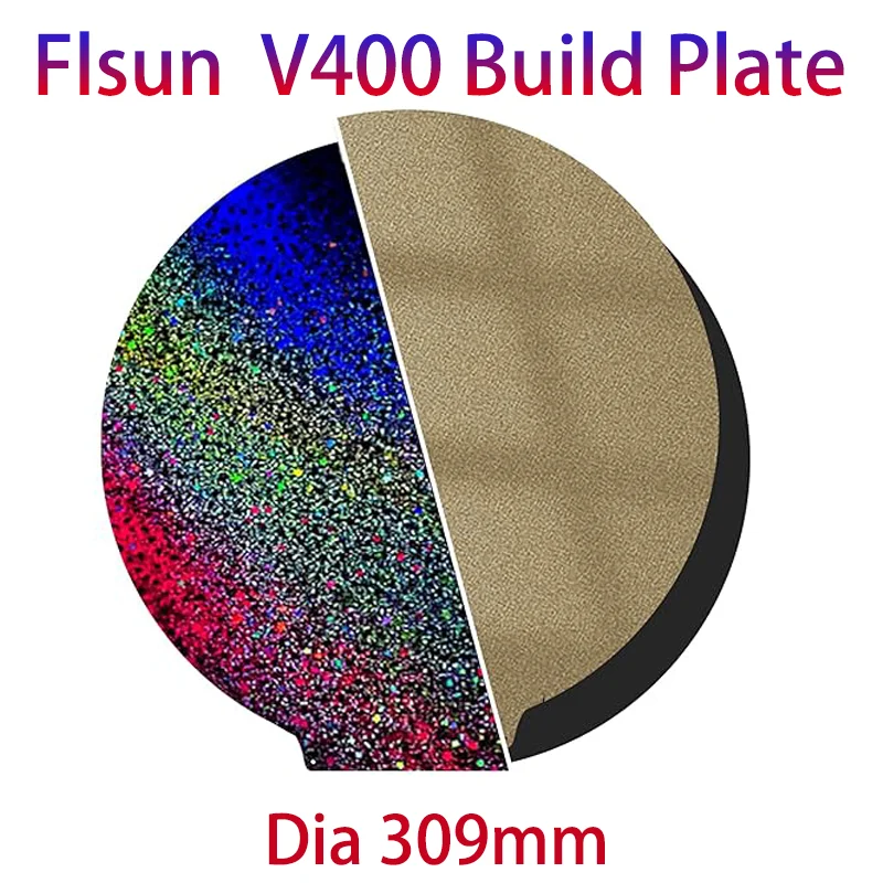 

ENERGETIC для Flsun V400, магнитная пластина, диаметр 309 мм, гладкая, PEY/PET/PEO, стальная, двусторонняя, гибкая нагревательная платформа с возможностью печати