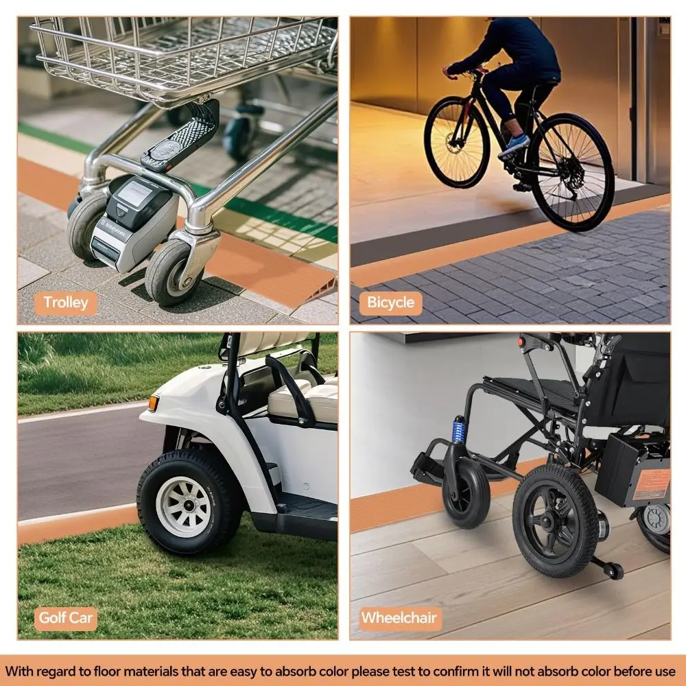 Carpet To Tile Rise Threshold Ramps 60cm Self Adhesive Wheelchairs Ramps Soft PVC Floor Transition Strip Wood/Tile Floor