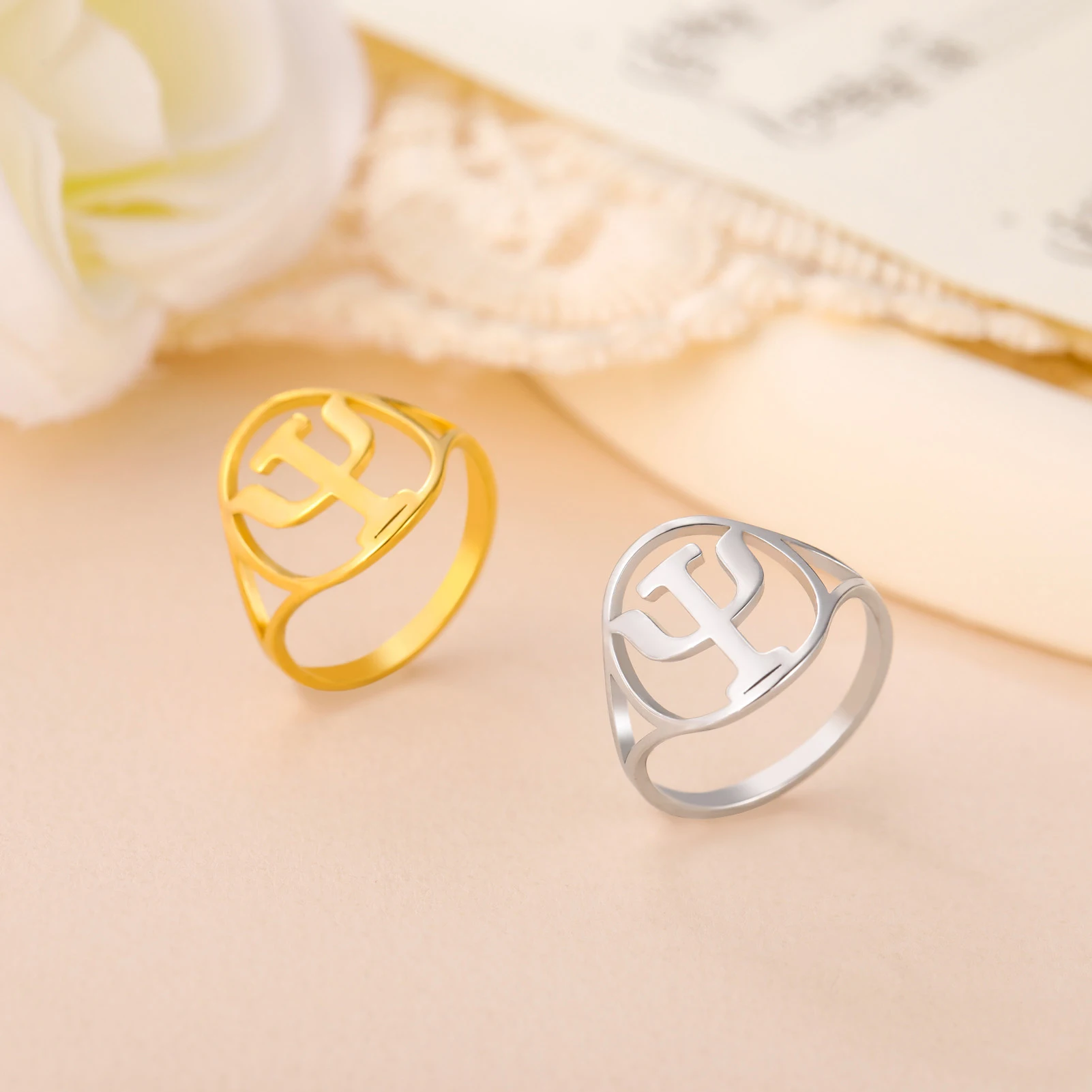 PSI-Symbol, griechischer Buchstabenring, Edelstahl, männliche und weibliche Psychologen, psychiatrisches Medizinsymbol, Schmuckgeschenk