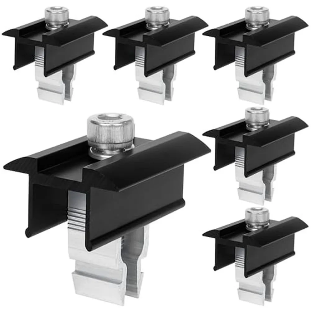 6pcs End Clamp Bracket Balcony Power Station Terminal Clamp Bracket Solar Panel Mounting Kit Easy Installation