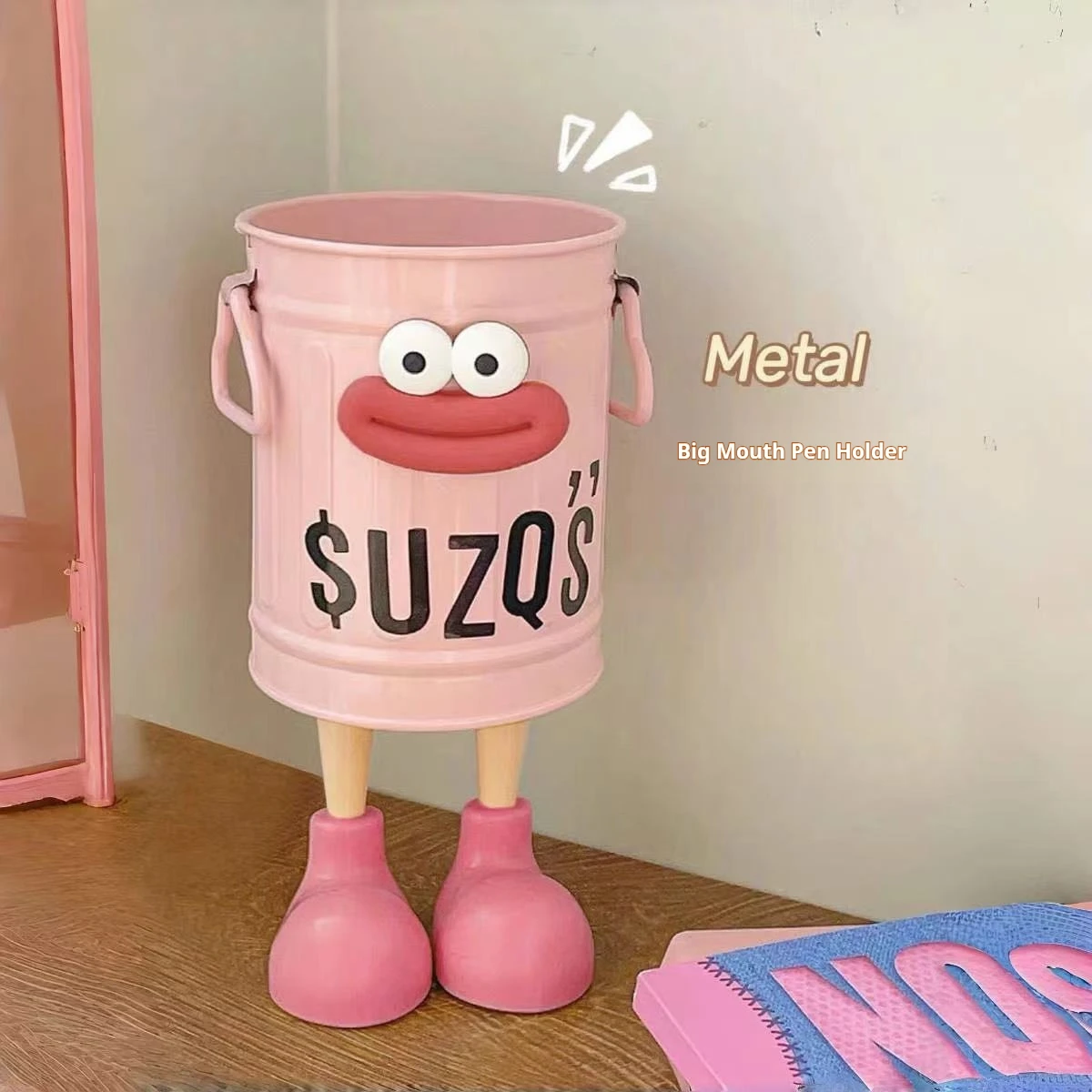 

Забавная аниме-подставка для ручек с длинными ножками, настольный органайзер для офиса и учебы, креативный декор, легкий люкс, усовершенствованная подставка-ведро для хранения, железная подставка для ручек