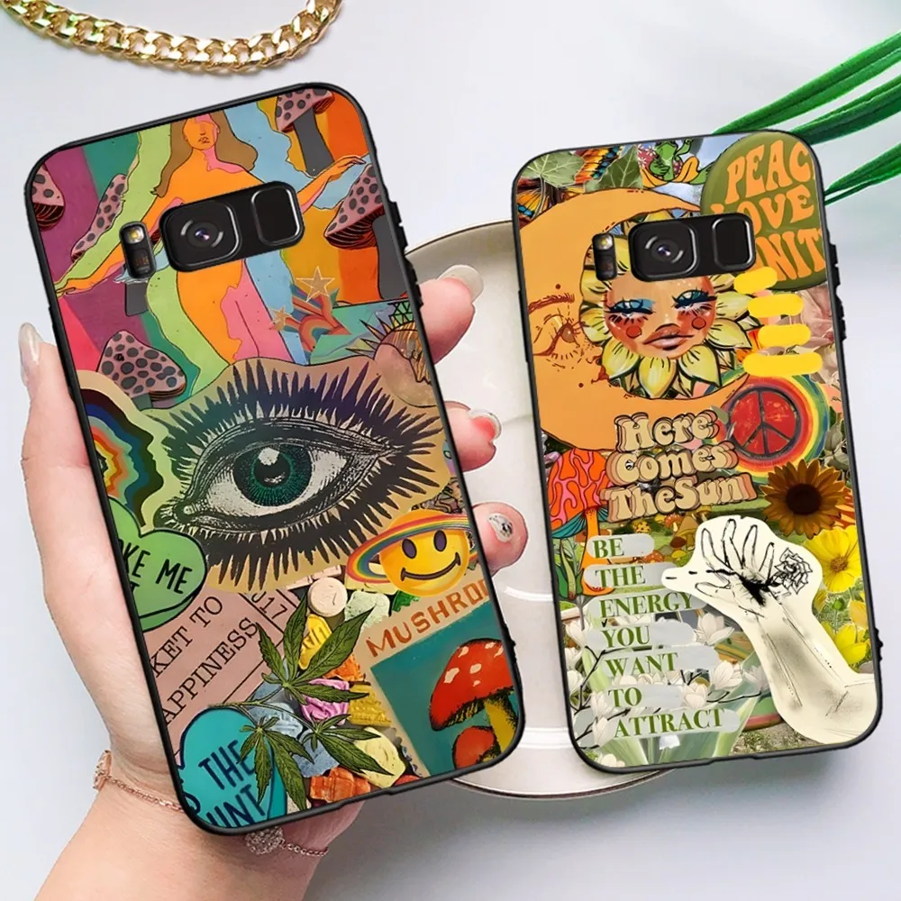 Colourful Psychedelic Trippy Art Phone Case For Samsung Note 8 9 10 20 pro plus lite M 10 11 20 30 21 31 51 A 21 22 42 02 03