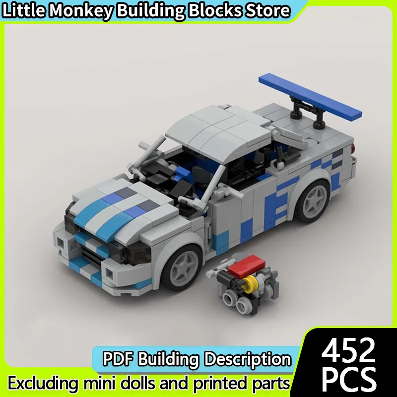 

Speed Racing Car Model MOC Building Bricks GTR Skyline Hypercar Modular Technology Children Holiday Gifts Assemble Toys Suit