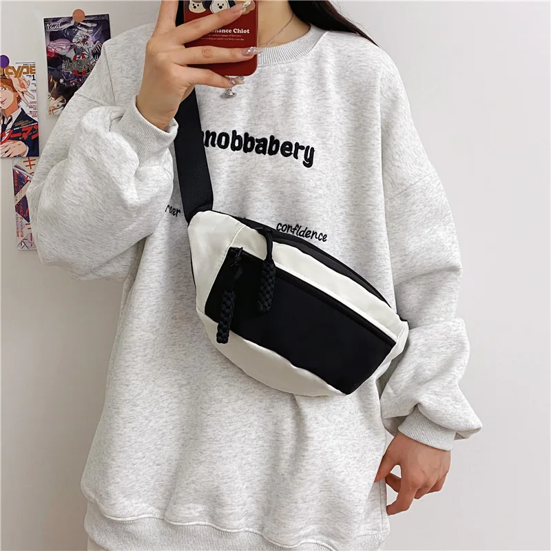 Women Waist Bag Canvas Shoulder Crossbody Bags for Woman Designer Fanny Pack Fashion Hip Sack Chest Banana Female Bum Belt Bags