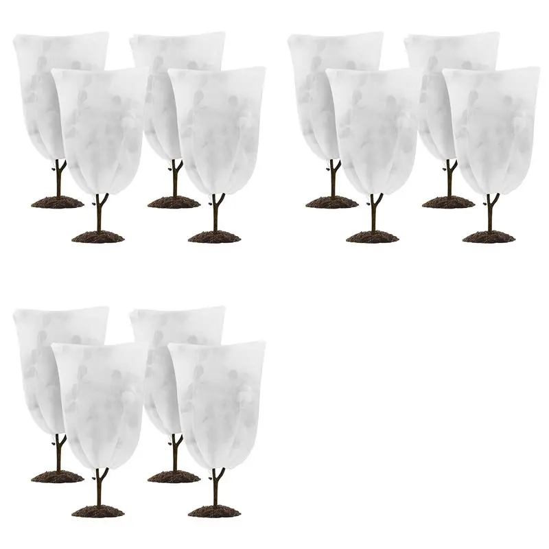 

12 Pack Plant Covers Freeze Protection 24X 32In Winter Cold Weather Frost Protection Blanket With Drawstring For Outdoor