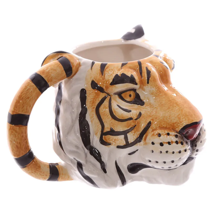 3D Tiger shaped  Cup with Handle for Coffee, Tea, Juice, Milk & Water, 10 oz.Ceramic Mug for Home & Office