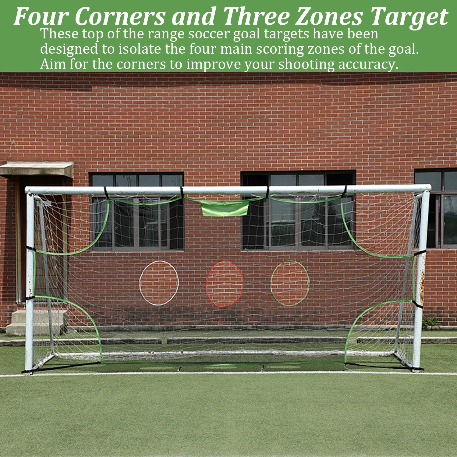 1/3 Holes Soccer Goal Target Nets Hard-Wearing Martial Four Corners and 3 Targets Detachable Soccer Balls Shooting Training Net