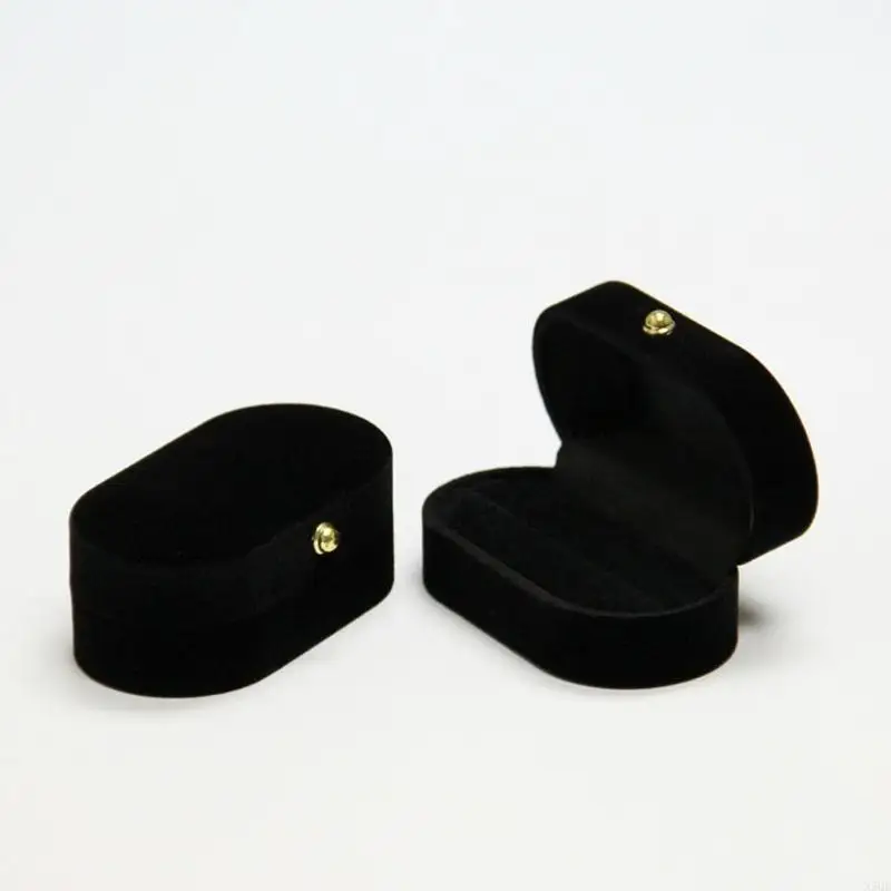 مقترح نطاقات المشاركة الحامل المحمول مزدوج حلقة مربع الخاتم الخاتم تخزين لحالة المخمل مجوهرات حلقة مربع #4