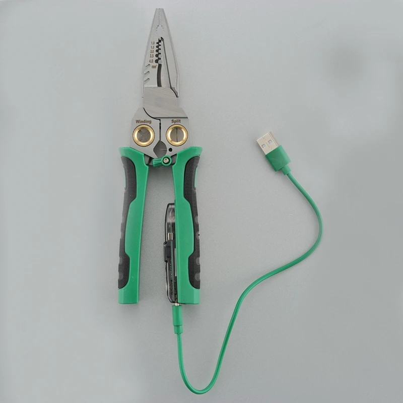 DTA5 Rechargeable Stripping Pliers Voltage Tester Wire Stripping Tool with Electricity Measurement Functionality