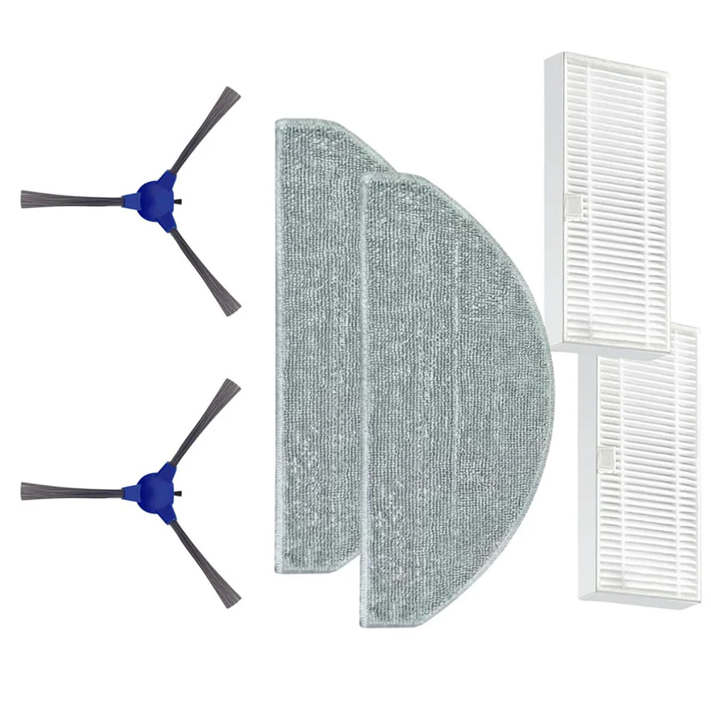 Side Brush Filter Mop Cloth Kit For Cecotec For Conga Y8 Y80 For Xtreme Robot Vacuum 2 Filters 2 Mops 2 Brushes Replacement Part
