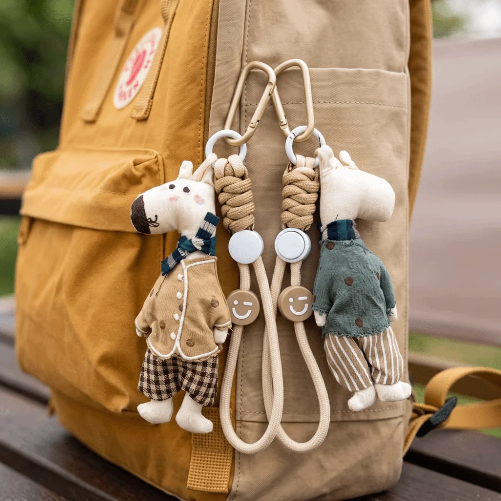 Bag Charm Soft Plush Keychain Cartoon Animal Durable Stuffed Animal Doll Lightweight Handmade Plush Keyring Purse Decoration