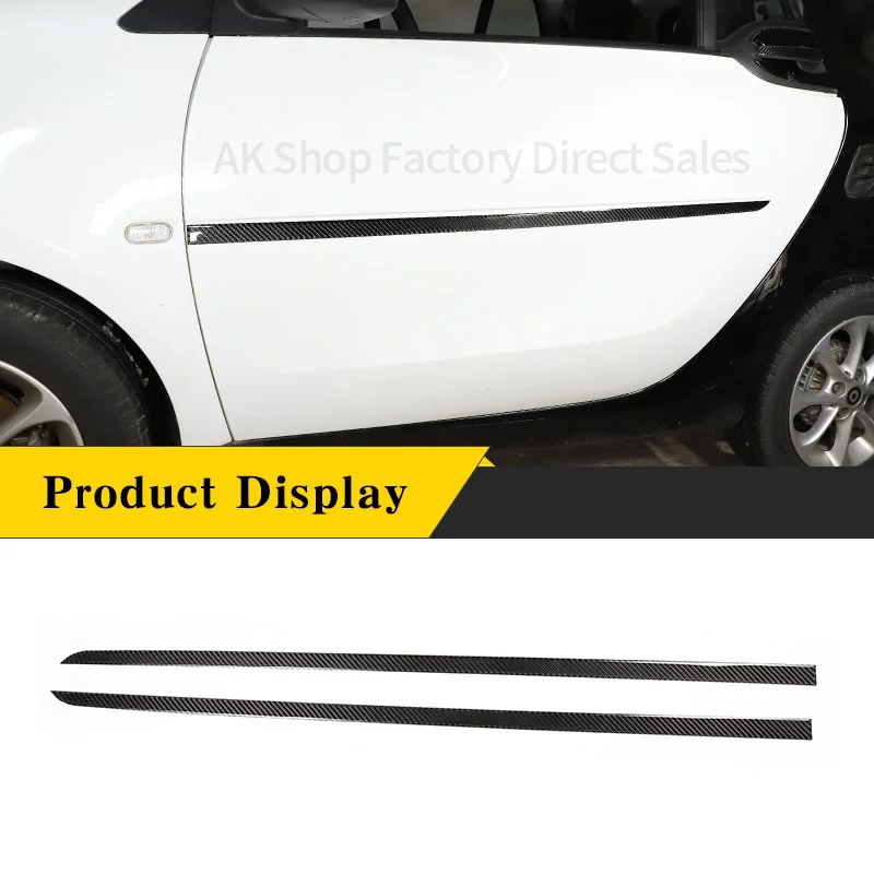 For Mercedes Benz Smart 453 Fortwo/Forfour 2016-2021 Carbon Fiber Car Outer Door Edge Strip Panel Sticker Interior Accessories
