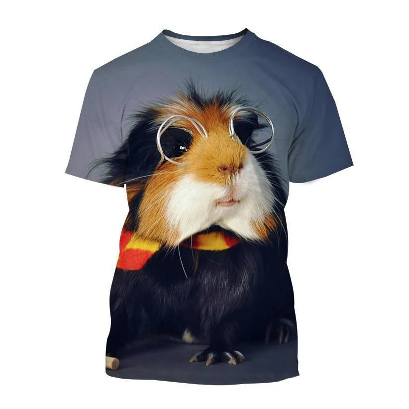 Funny Hamster Pet Rat 3D Print Animal T-shirt Men Women O-Neck Short Sleeve T Shirts Oversized Harajuku Kids Tees Tops Clothing