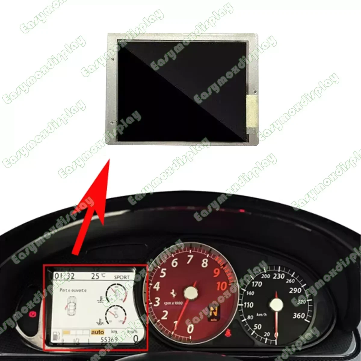 5 Inch LCD Display For 06-12 Ferrari 599 GTB Fiorano,599 GTO 612 Scaglietti Instrument Clusters Dashboard