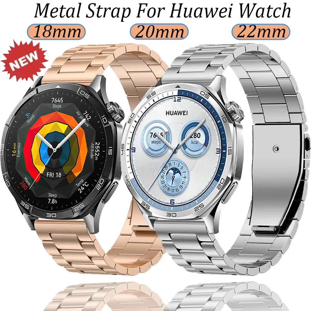 

22mm 20mm 18mm Metal Strap For Huawei Watch GT6-5-4 46mm 41mm Stainless Steel Wristband Huawei Watch GT5 Pro Amazfit Active Max