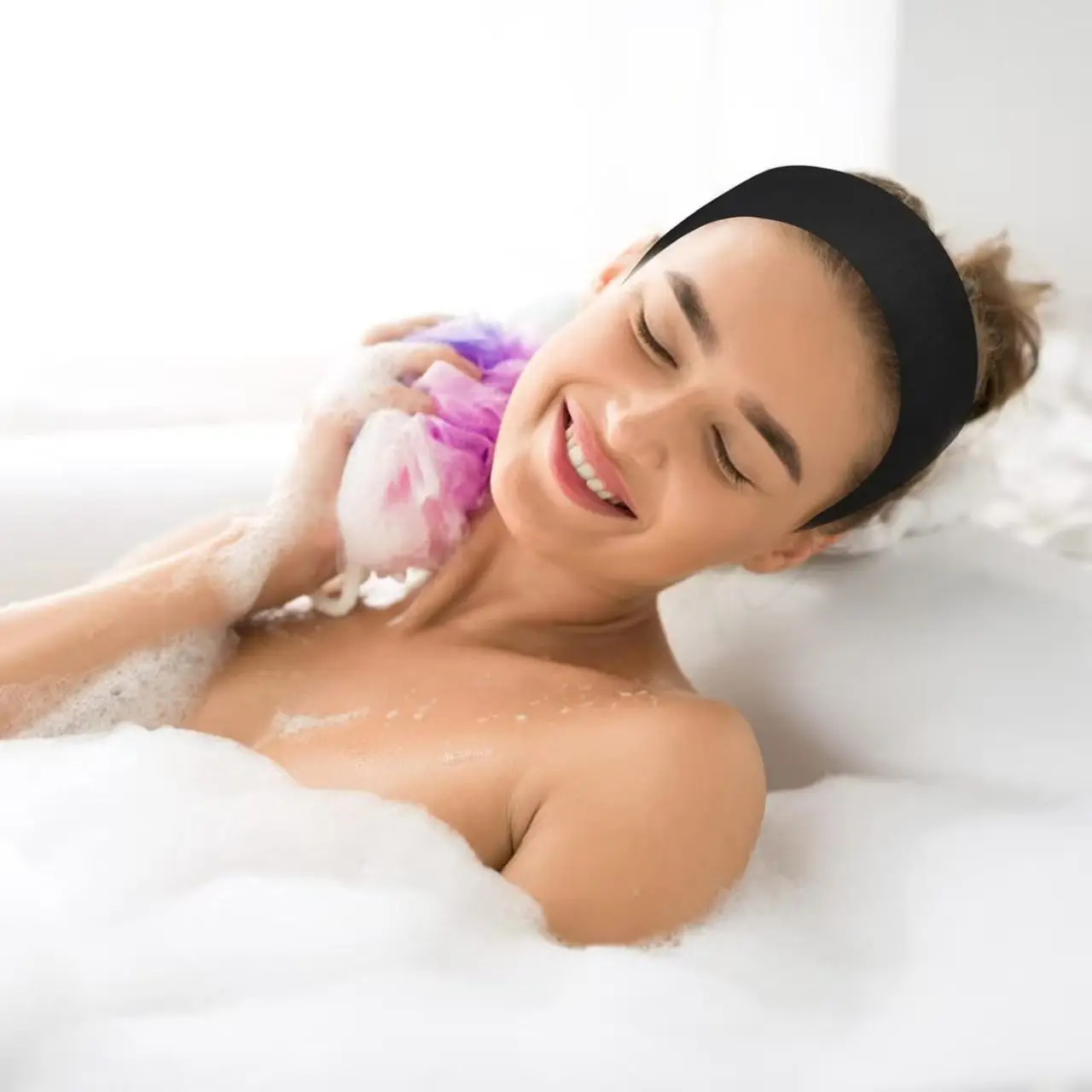 20 Stück neue, einwegfähige Spa-Stirnbänder in Schwarz und Weiß – verstellbare, elastische Stirnbänder mit Klettverschluss, geeignet für Schönheitssalons, Gesichtsbehandlungen und Fitness – weiche, rutschfeste Haarbänder, verhindern Haarausfall, Friseurbedarf, bequem und atmungsaktiv, geeignet für Fitnessbegeisterte. – Detail 3
