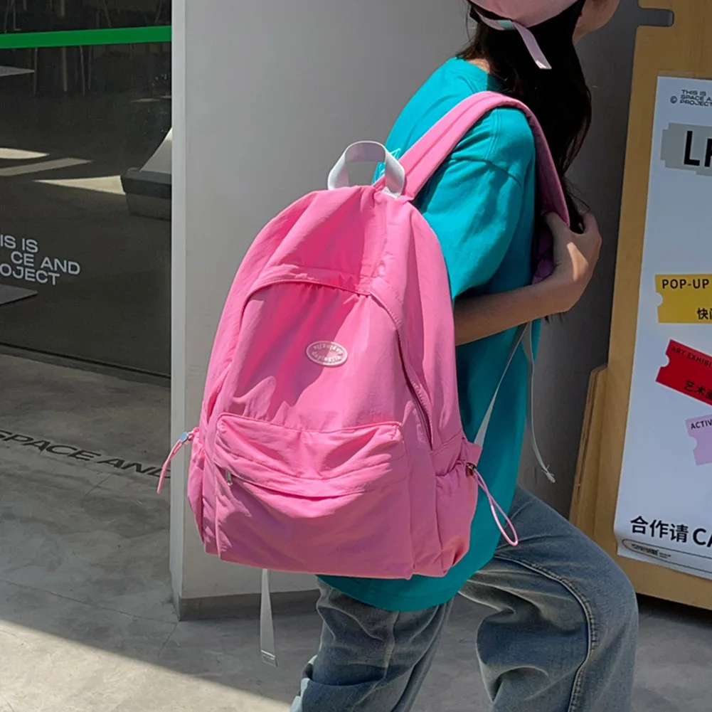 

Студенческий рюкзак унисекс, модный водонепроницаемый однотонный повседневный рюкзак, школьная сумка для книг для мальчиков и девочек-подростков, спортивный рюкзак