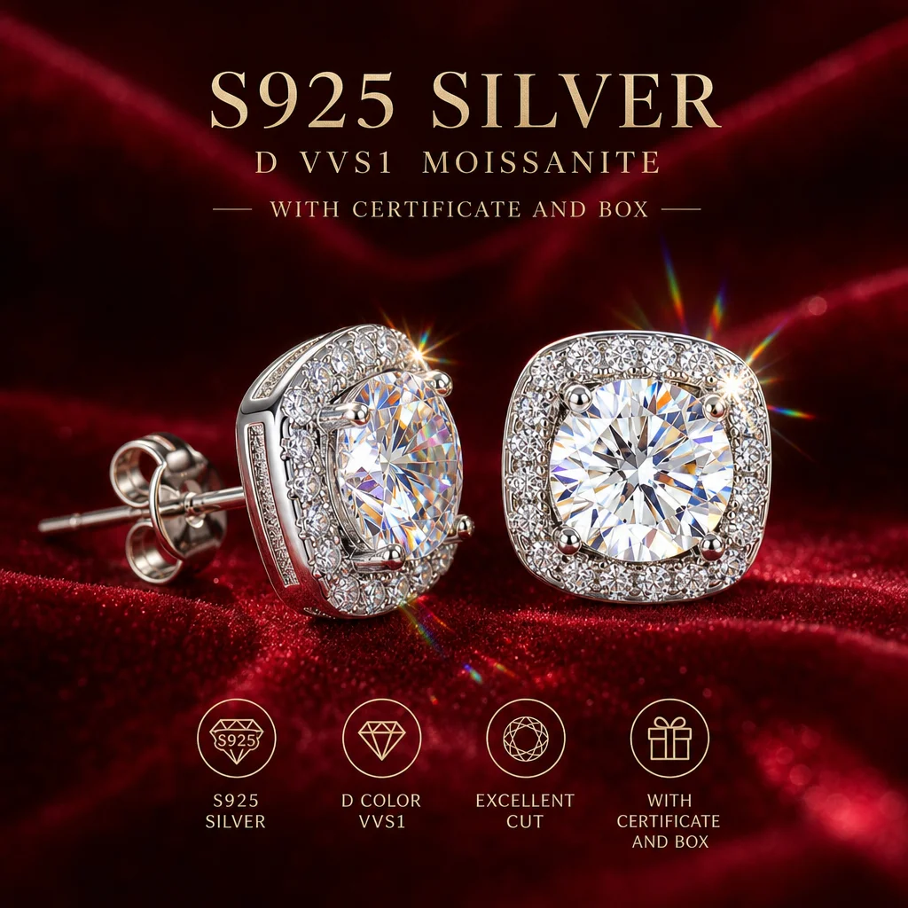 Roségoldfarbene D VVS 18K Gold 1,0ct Moissanit-Ohrringe 925 Silber Mit GRA-Zertifikat Modischer Stil Besteht Diamanttest mit Teststift – Detail 7