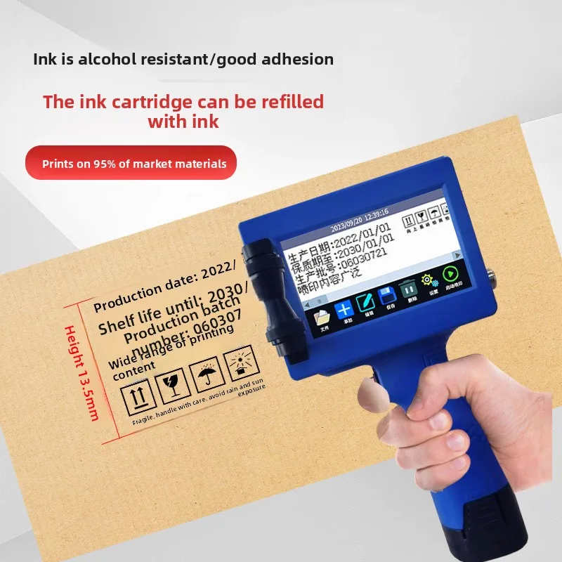 Intelligent Handheld Marking Machine, Small Inkjet Printer, Production Date, Number, QR Code, Price, Coding Machine
