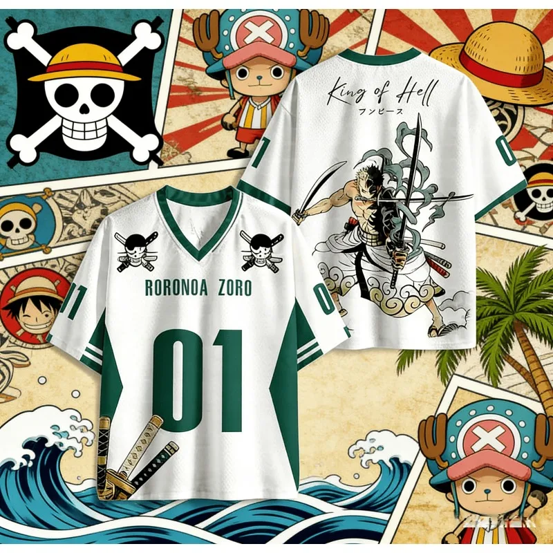 2026 One Piece Luffy Fußballtrikot T-Shirt Kinder Fußball Spezialtrikot Herren/Damen Schnelltrocknend Atmungsaktives Sweatshirt