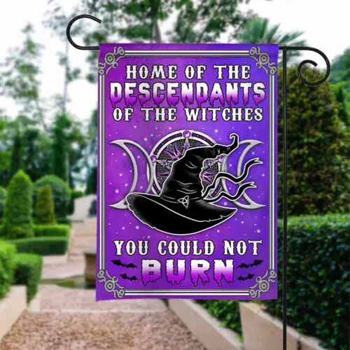 Home Of The Descendants Of The Witches Flag, Happy Halloween Magic Witch Flag YYN UUV EEU SSL