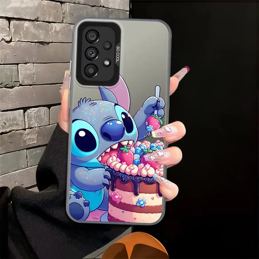 삼성 갤럭시 A30 A50 A56 A51 A52 A10 A20 A02 A03 A71 A72 A06 A07 A54 A55 A04 A05용 케이스 디즈니 귀여운 스티치 백폰 커버