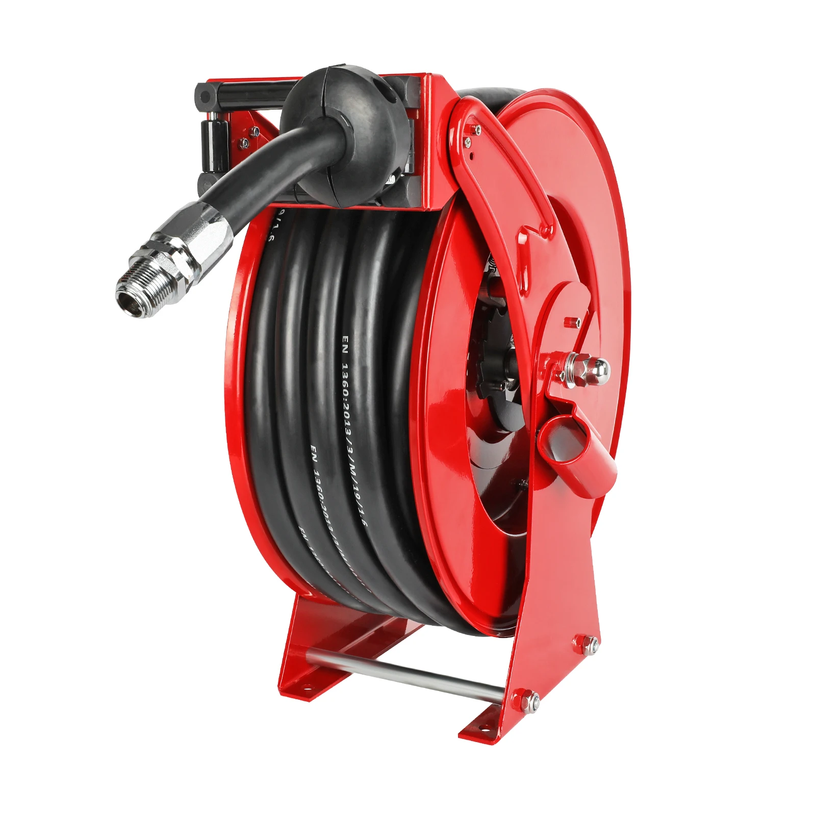 

Retractable Diesel Fuel Hose Reel - 3/4 inch x 50ft Extra Long Spring Driven Auto Swivel Rewind Hose Holder Reel 300 PSI