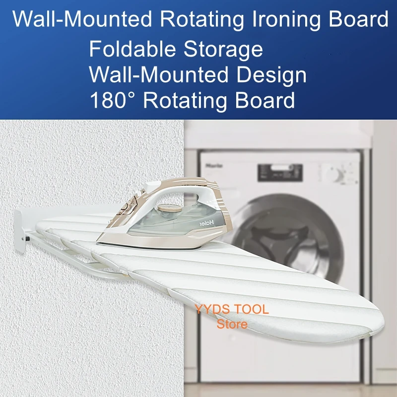 

Retractable wall-mounted ironing board rotating cotton high temperature resistant cloth cover for dormitory apartments