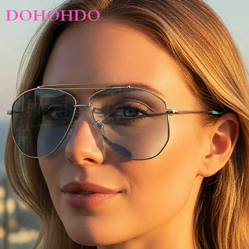 

Classic Vintage Metal Frame Pilot Women's Sunglasses Luxury Designer Big Frame Men Eyewear Outdoor Driving Travel Sunglass UV400