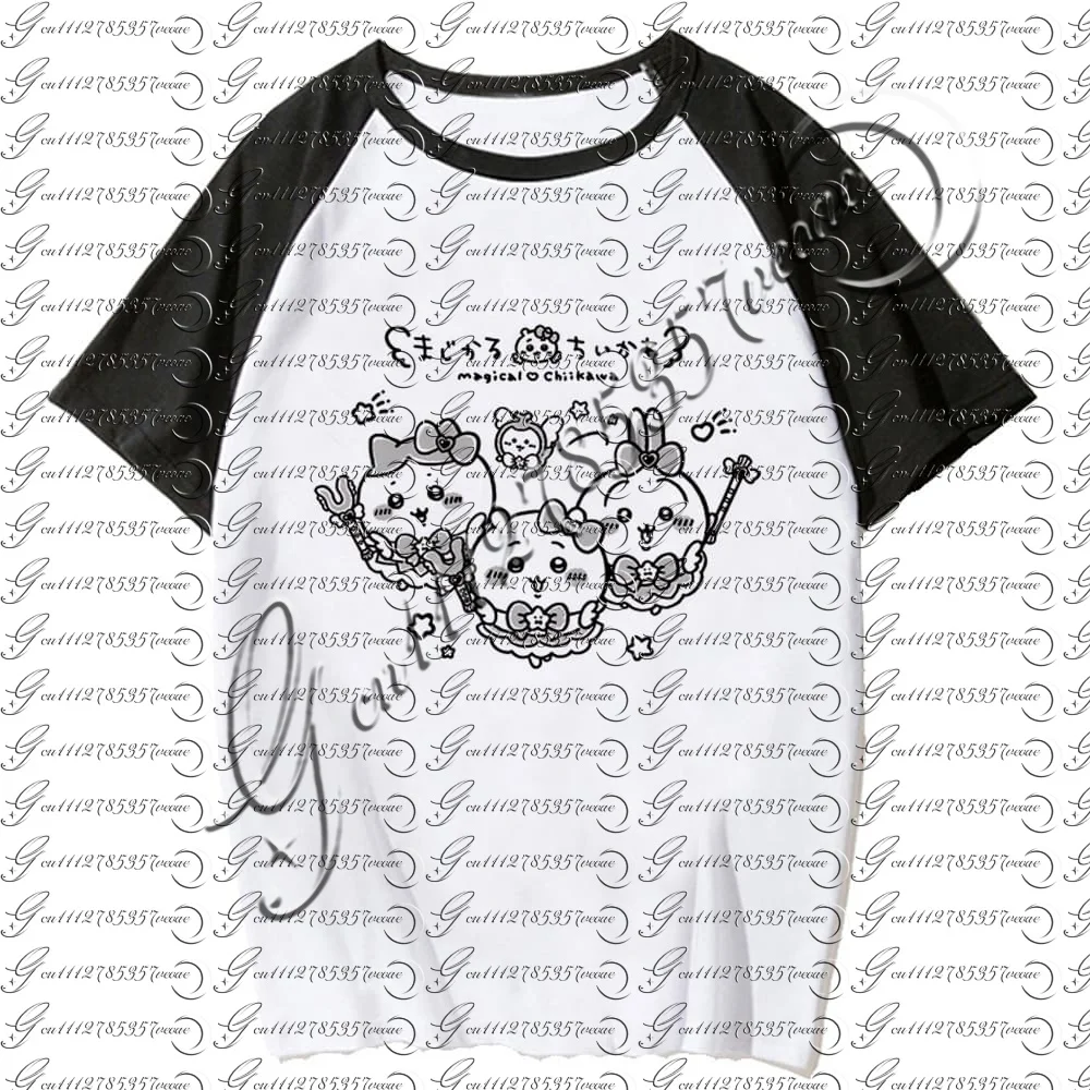 camiseta-raglan-chiikawa-com-personagem-de-desenho-animado-fofo-manga-raglan-preta-e-branca-estampa-divertida-de-anime-manga-curta-combinando-para-a-familia