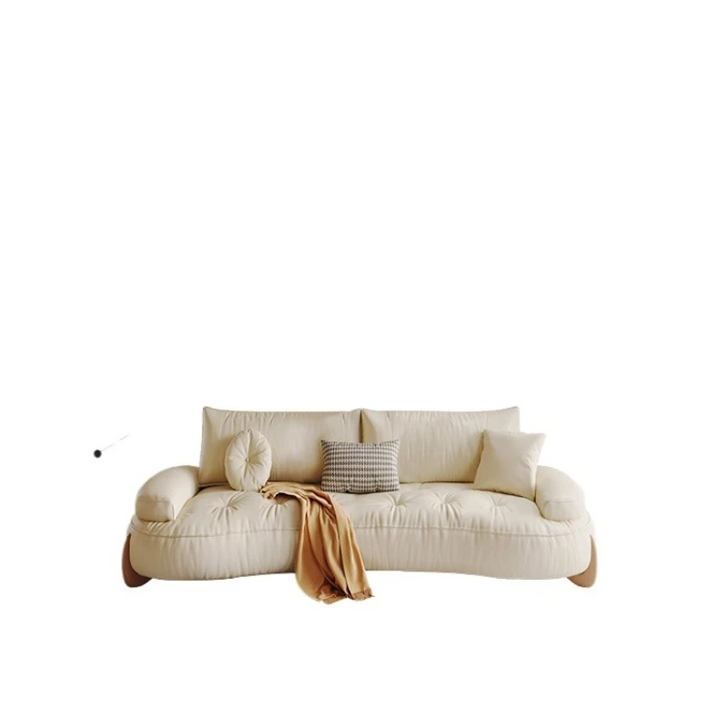 

Log cream wind, cat scratching, fabric curved sofa