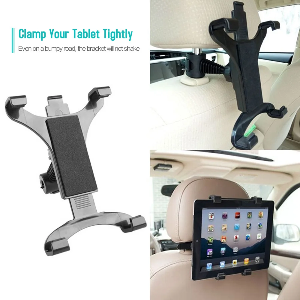 Car Seat Back Headrest Holder Lazy Tablet Bracket Rotatable Auto Rear Pillow Tablet Bracket Back Headrest for iPad Pro Air Mini