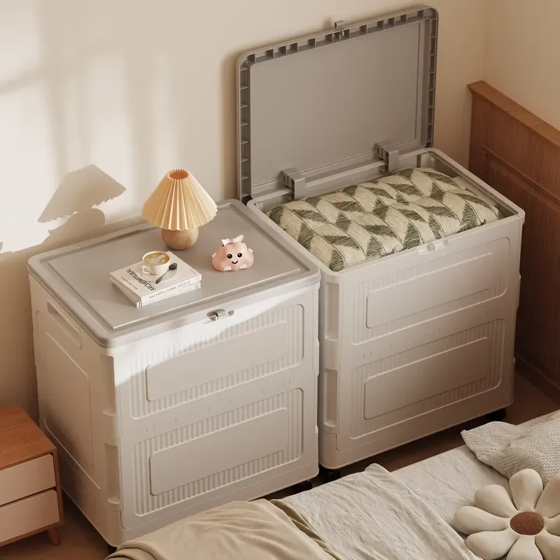 Large Capacity Foldable Plastic Clothing Storage Box Simple Clamshell Design Household Toy Quilt Organizer Bin for Home