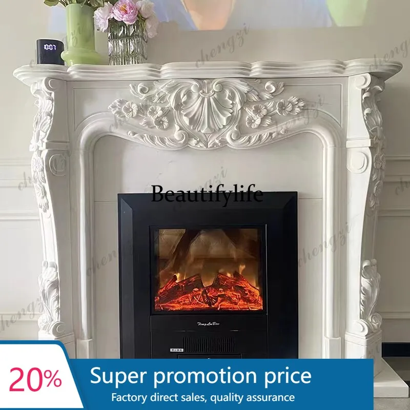 PPP Marble fireplace stone carving European white marble decorative relief natural stone fireplace