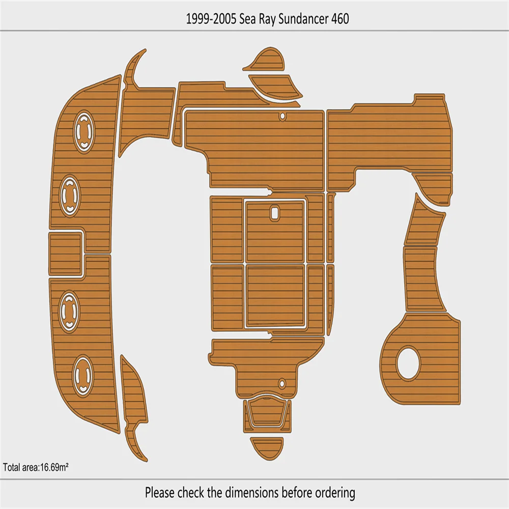 

1999-2005 Sea Ray Sundancer 460 Кокпит Плавательная платформа Лук 1/4 "6 мм Пол из пенопласта EVA