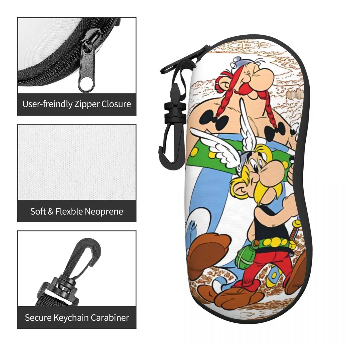 Custom Asterix And Obelix Shell Glasses Case Unisex Fashion Cartoon Eyeglasses Case Sunglasses Protector Box