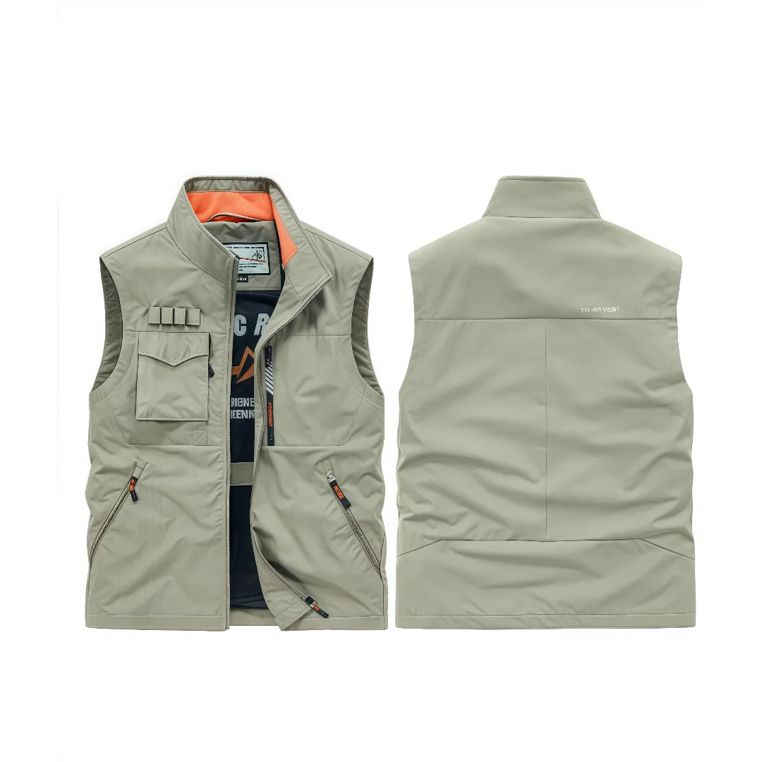 Outdoor Quick-Drying Vest Men's Thin Multi-Pocket Large-Sized Fishing Suit Casual Work Vest Photography Work Jacket