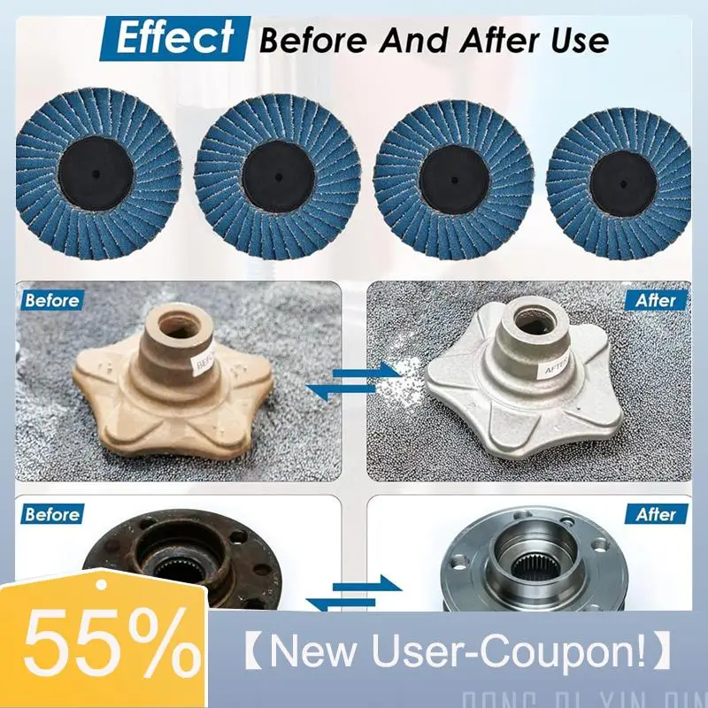 Happy New- 72 PCS Die Grinder Sanding Disc With 1/4 Inch Holder 40 60 80 120 Grit Assorted Grinding Wheels