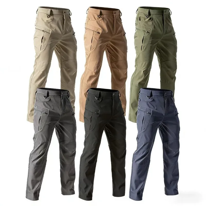 

Мужские тактические походные брюки, водонепроницаемые, дышащие, для активного отдыха, карго-брюки для охоты, кемпинга, весны и осени, с множеством карманов