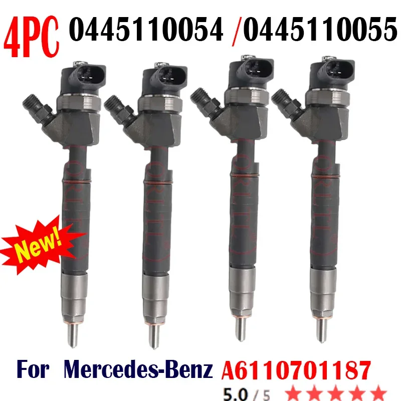 

E0KE0 4PCS New 0445110055 6110701187 A6110701187 Common Rail Fuel Injector 0 445 110 055 0445110054 For Mercedes-Benz