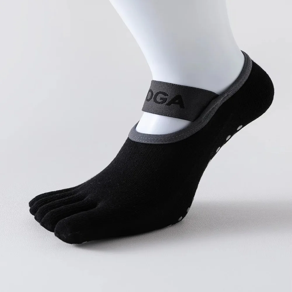 

1 Pair New Anti Slip Five Finger Socks Non-Slip Breathable Yoga Socks Lightweight Sweat Absorbing Pilates Fitness Socks